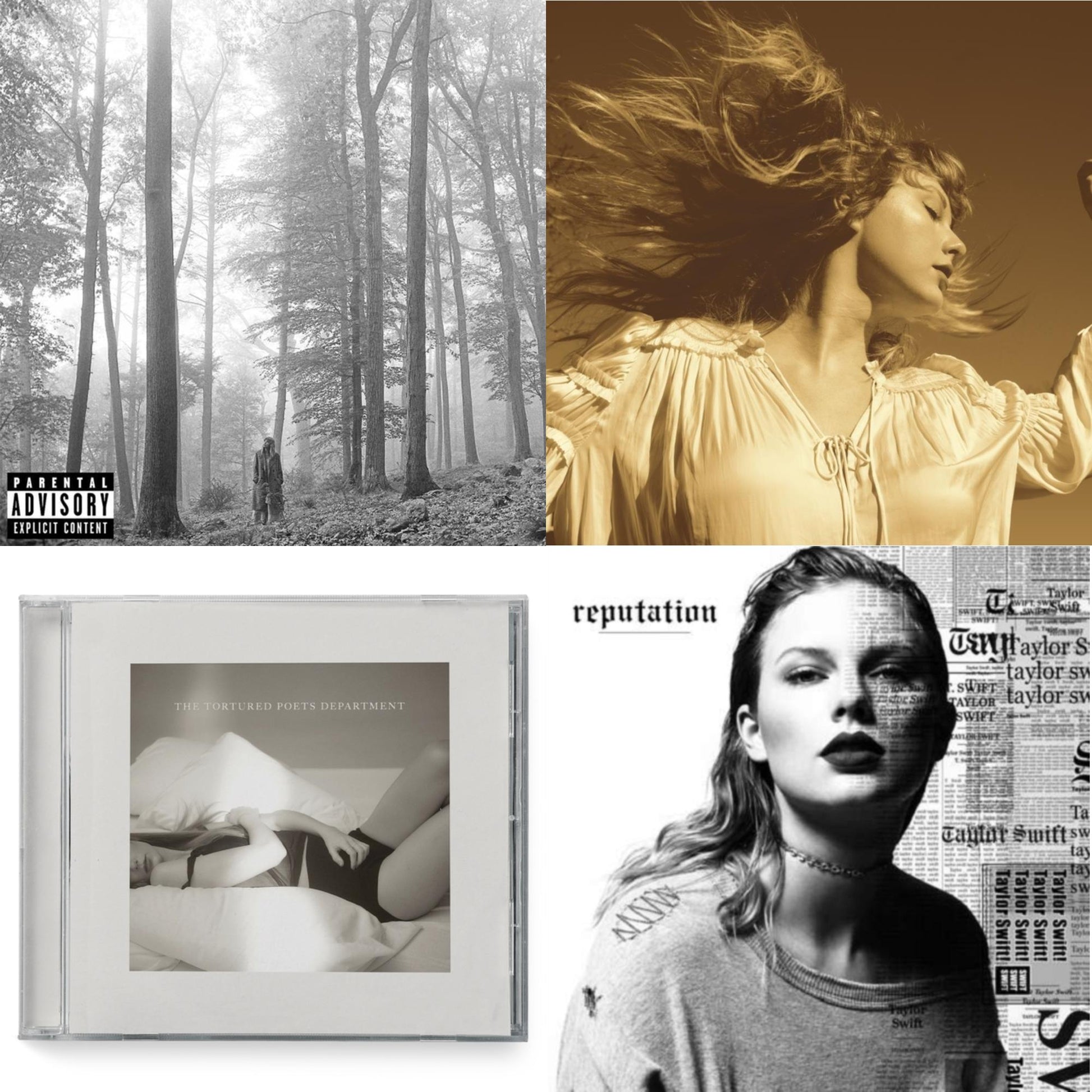 This is a 4 CD SKU bundle.
1.This CD is brand new.Format: CDMusic Style: VocalThis item's title is: Folklore (X)Artist: Taylor SwiftLabel: REPUBLICBarcode: 602435034805Release Date: 8/7/2020
2.This CD is brand new.
