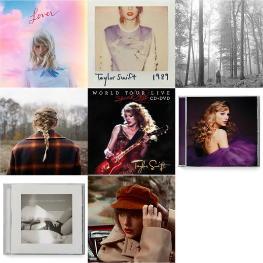 This is a 8 CD SKU bundle.
1.This CD is brand new.Format: CDMusic Style: VocalThis item's title is: Folklore (Edited)Artist: Taylor SwiftLabel: REPUBLICBarcode: 602435034799Release Date: 8/7/2020
2.This CD is brand new.