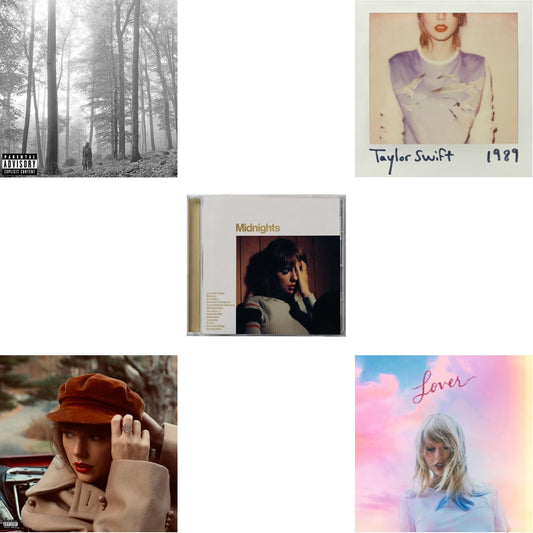 Folklore (X) & Red (Taylor's Version) (X) (2CD) & Midnights (X) (Mahogany CD) & 1989 & Lover