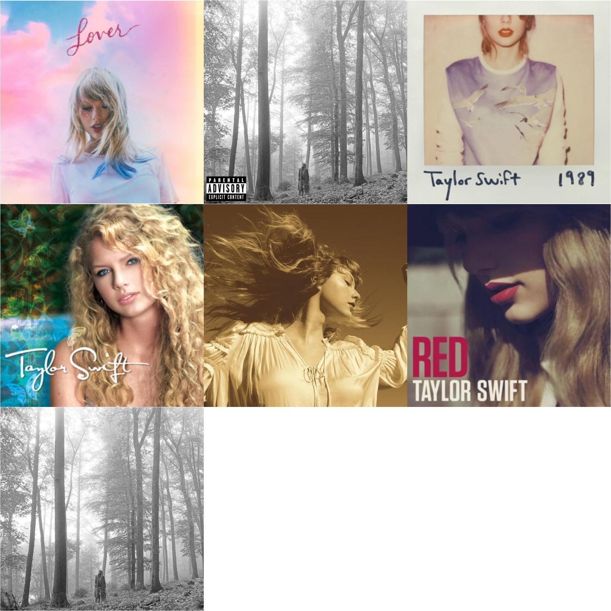 This is a 7 CD SKU bundle.
1.This CD is brand new.Format: CDMusic Style: VocalThis item's title is: Folklore (Edited)Artist: Taylor SwiftLabel: REPUBLICBarcode: 602435034799Release Date: 8/7/2020
2.This CD is brand new.