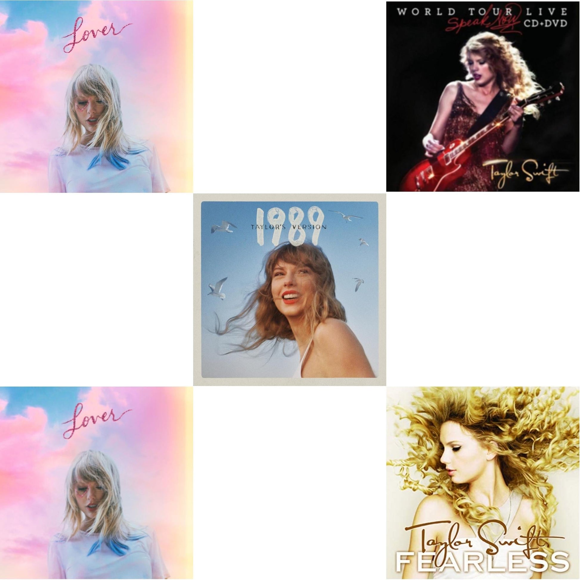 This is a 5 CD SKU bundle.
1.This CD is brand new.Format: CDMusic Style: Synth-popThis item's title is: 1989 (Taylor's Version)Artist: Taylor SwiftLabel: TAYLOR SWIFT / REPUBLIC RECORDBarcode: 602455976567Release Date: 10/27/2023
2.This CD is brand new.