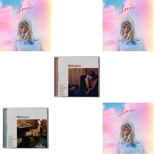 This is a 5 CD SKU bundle.
1.This CD is brand new.Format: CDMusic Style: Synth-popThis item's title is: Midnights (X) (Jade Green CD)Artist: Taylor SwiftLabel: REPUBLICBarcode: 602445790104Release Date: 10/21/2022
2.This CD is brand new.