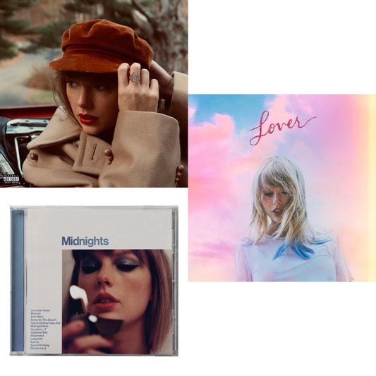 Red (Taylor's Version) (Edited) (2CD) & Midnights (X) (Moonstone Blue CD) & Lover (Deluxe) (Version 2)