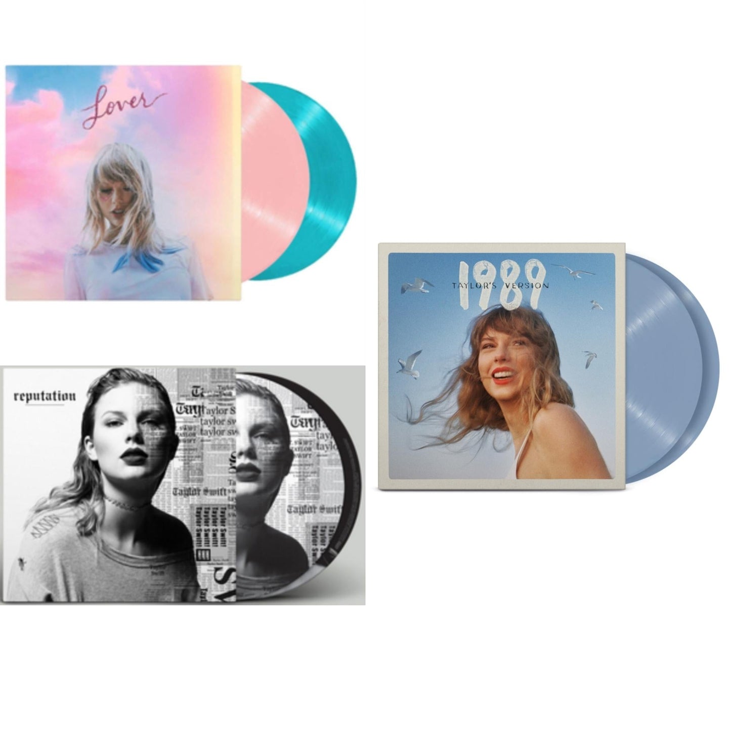 This is a 3 LP Vinyl SKU bundle.
1.This LP Vinyl is brand new.Format: LP VinylMusic Style: Synth-popThis item's title is: 1989 (Taylor's Version) (2LP/Crystal Skies Blue Vinyl)Artist: Taylor SwiftLabel: TAYLOR SWIFT / REPUBLIC RECORDBarcode: 602455542144Release Date: 10/27/2023
2.