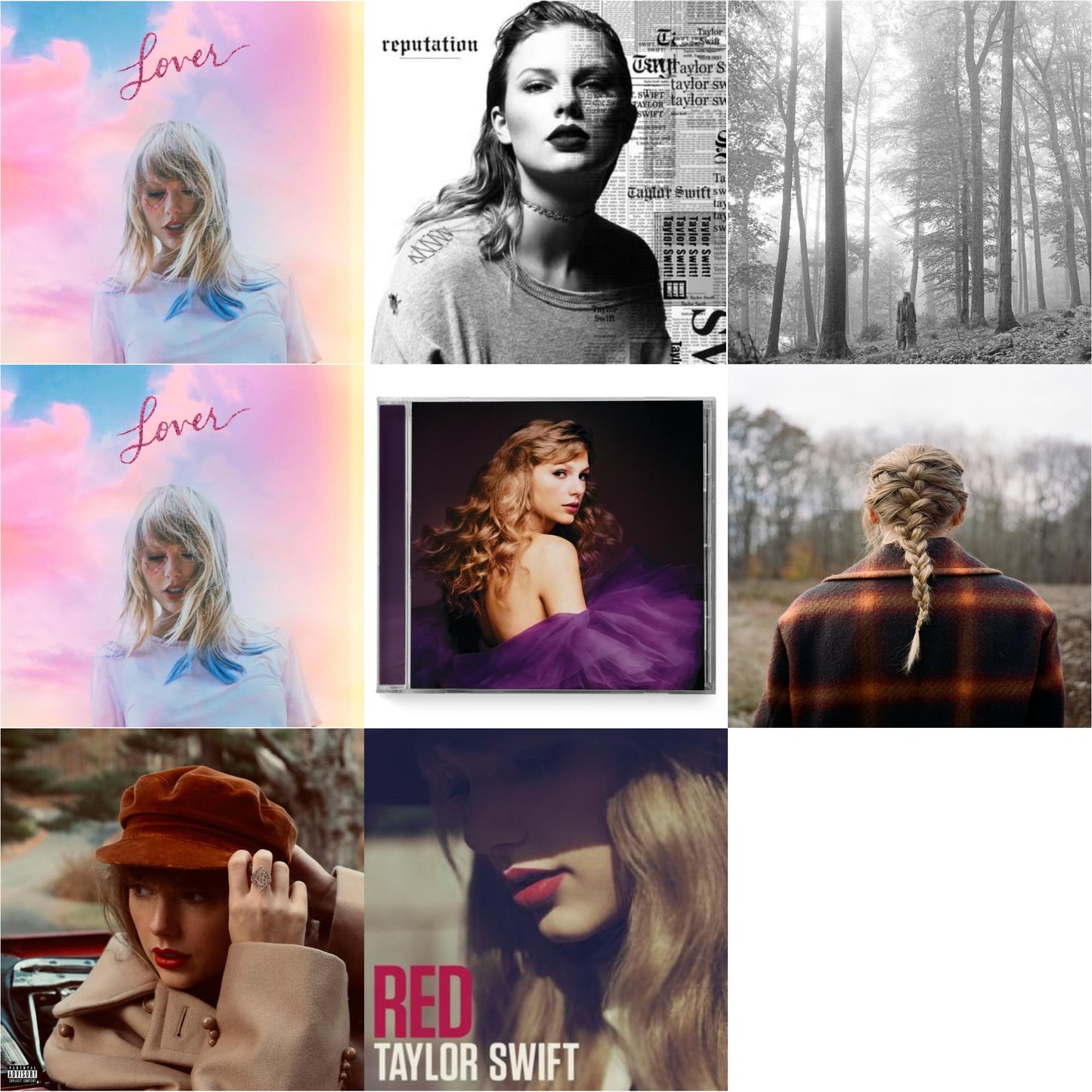 This is a 8 CD SKU bundle.
1.This CD is brand new.Format: CDMusic Style: VocalThis item's title is: Folklore (Edited)Artist: Taylor SwiftLabel: REPUBLICBarcode: 602435034799Release Date: 8/7/2020
2.This CD is brand new.