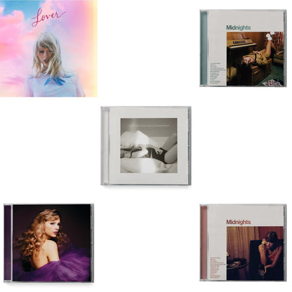 This is a 5 CD SKU bundle.
1.This CD is brand new.Format: CDMusic Style: Synth-popThis item's title is: Midnights (X) (Jade Green CD)Artist: Taylor SwiftLabel: REPUBLICBarcode: 602445790104Release Date: 10/21/2022
2.This CD is brand new.