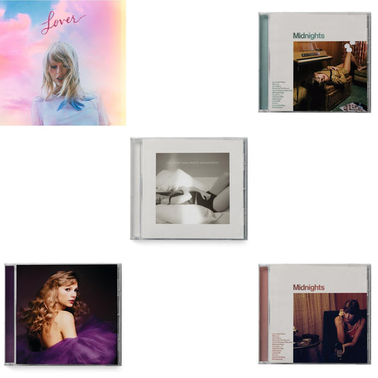 This is a 5 CD SKU bundle.
1.This CD is brand new.Format: CDMusic Style: Synth-popThis item's title is: Midnights (X) (Jade Green CD)Artist: Taylor SwiftLabel: REPUBLICBarcode: 602445790104Release Date: 10/21/2022
2.This CD is brand new.