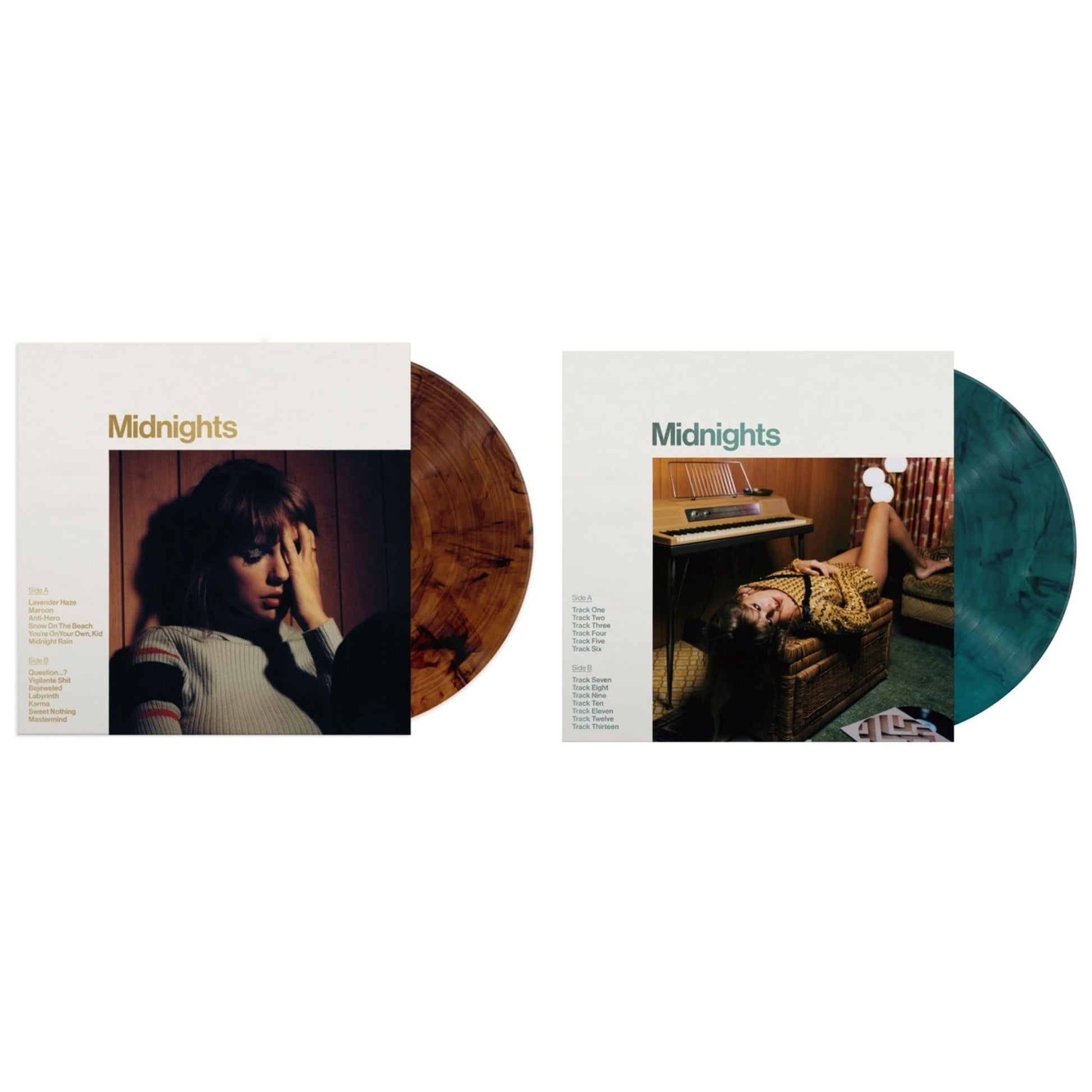This is a 2 LP Vinyl SKU bundle.
1.This LP Vinyl is brand new.Format: LP VinylMusic Style: Synth-popThis item's title is: Midnights (X) (Mahogany Color LP Vinyl)Artist: Taylor SwiftLabel: REPUBLICBarcode: 602445790074Release Date: 10/21/2022
2.This LP Vinyl is brand new.