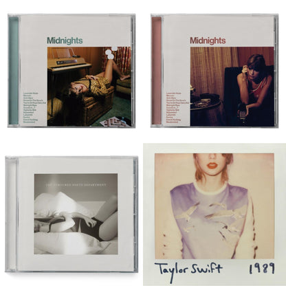 Midnights (X) (Jade Green CD) & Midnights (X) (Blood Moon CD) & Tortured Poets Department (X) (Manuscript- Bonus Track) & 1989