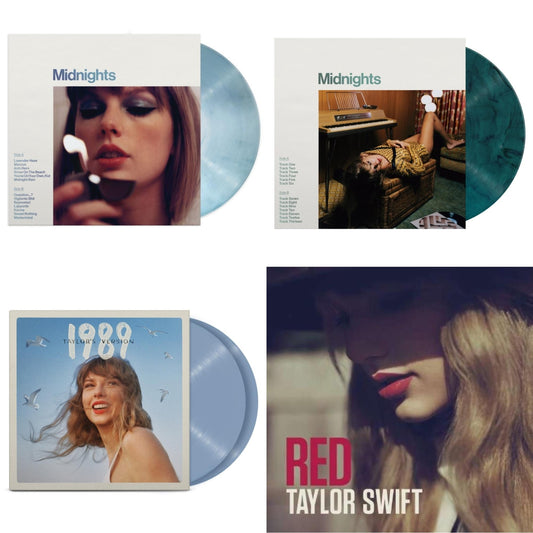 Midnights (X) (Moonstone Blue LP Vinyl) & Midnights (X) (Jade Green LP Vinyl) & 1989 (Taylor's Version) (2LP/Crystal Skies Blue Vinyl) & Red