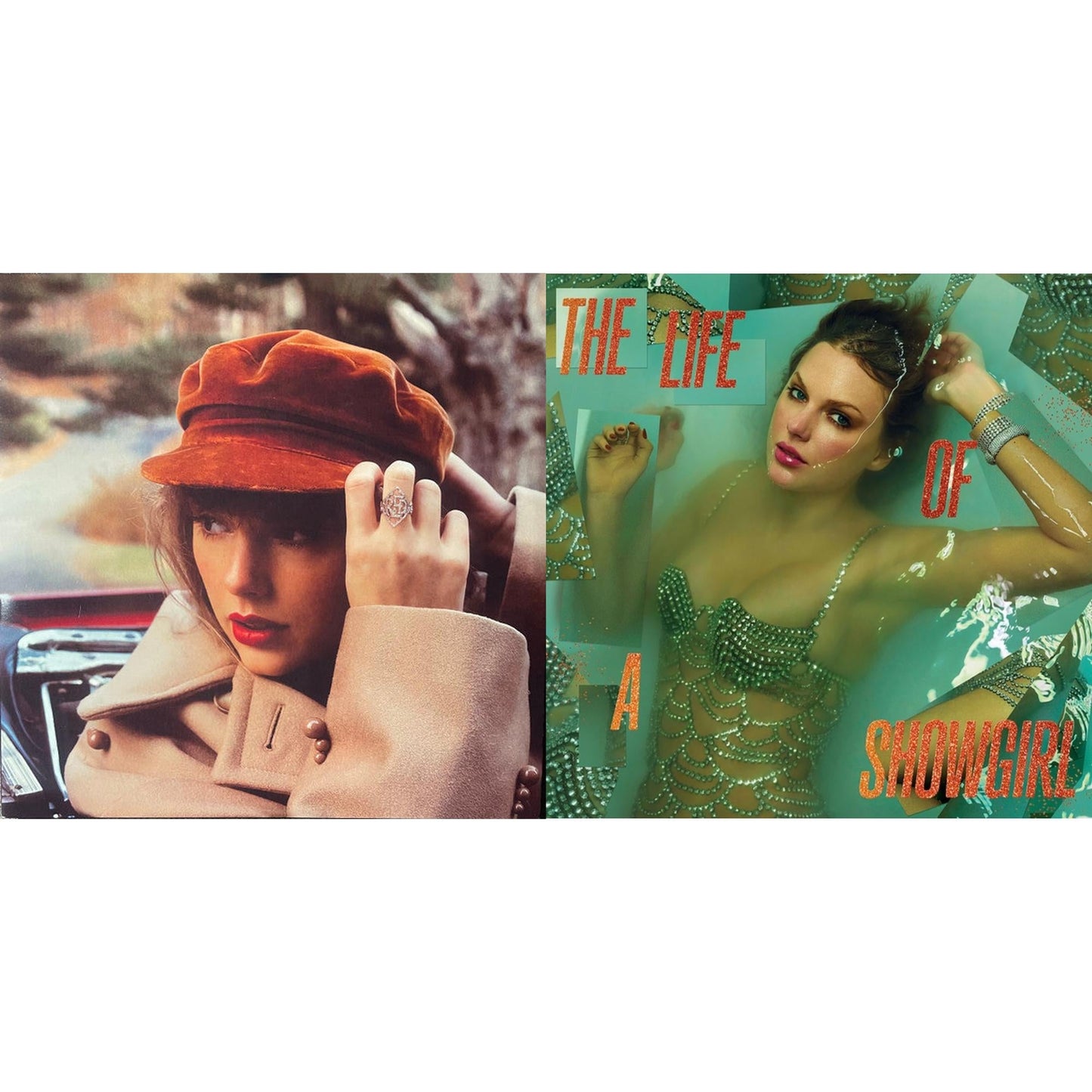 Red (Taylor's Version) (4LP) & Life Of A Showgirl (X) (Sweat & Vanilla Perfume Portofino Orange Glitter LP Vinyl)