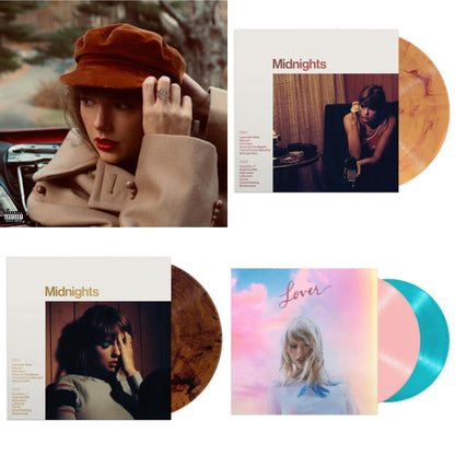 Red (Taylor's Version) (4LP) & Midnights (X) (Blood Moon LP Vinyl) & Midnights (X) (Mahogany Color LP Vinyl) & Lover