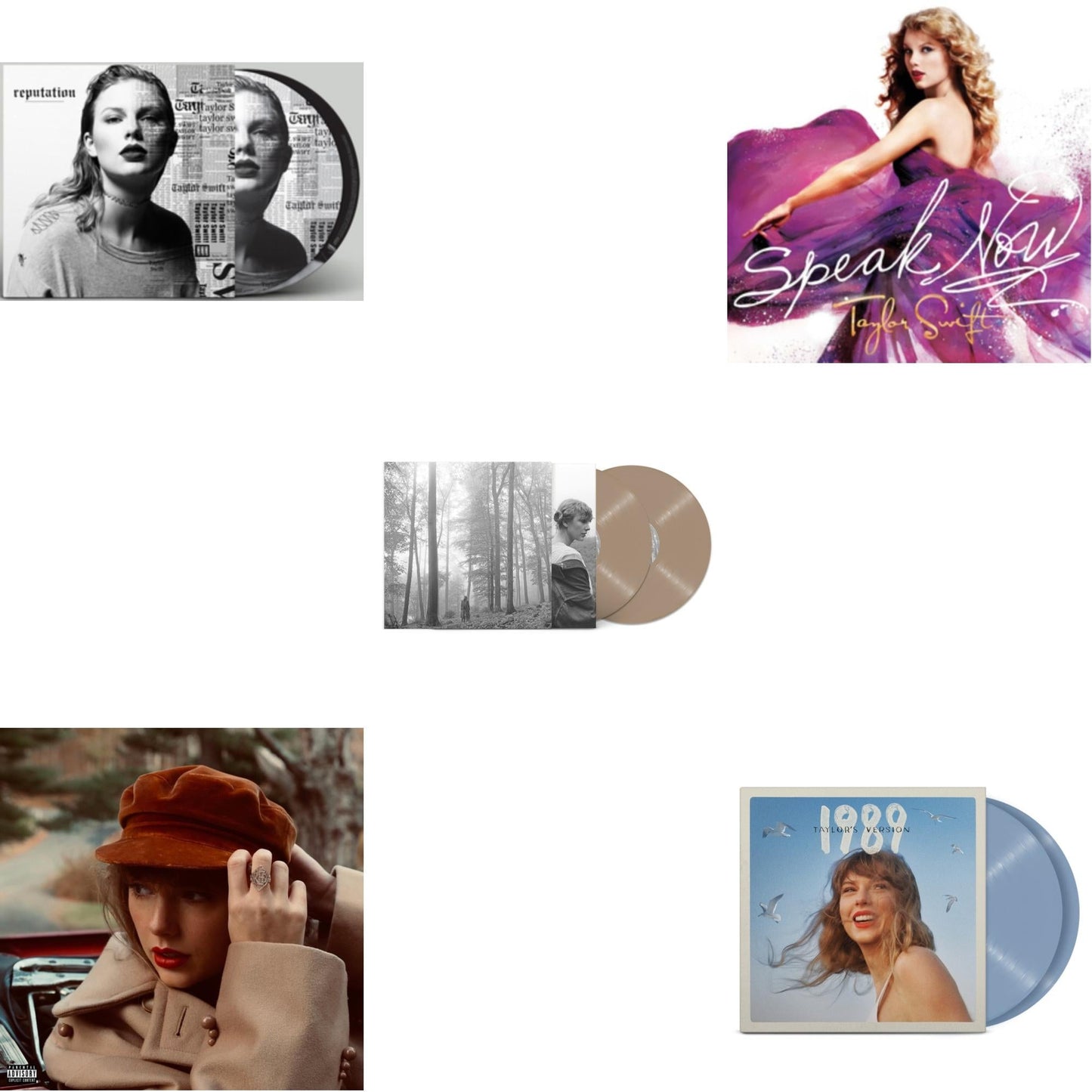 This is a 5 LP Vinyl SKU bundle.
1.This LP Vinyl is brand new.Format: LP VinylMusic Style: VocalThis item's title is: Folklore (X) (Beige Vinyl/2LP)Artist: Taylor SwiftLabel: Republic RecordsBarcode: 602435034881Release Date: 7/23/2021
2.This LP Vinyl is brand new.