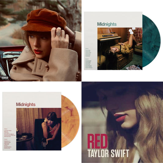 Red (Taylor's Version) (4LP) & Midnights (X) (Jade Green LP Vinyl) & Midnights (X) (Blood Moon LP Vinyl) & Red