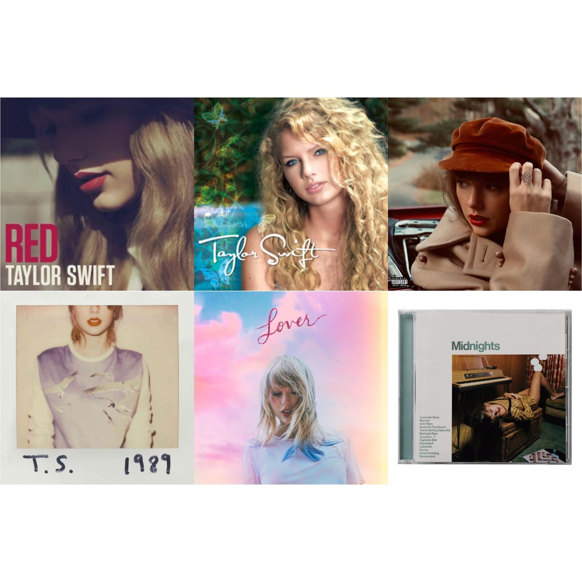 This is a 6 CD SKU bundle.
1.This CD is brand new.Format: CDMusic Style: BalladThis item's title is: Red (Taylor's Version) (Edited) (2CD)Artist: Taylor SwiftLabel: REPUBLICBarcode: 602438737635Release Date: 11/12/2021
2.This CD is brand new.