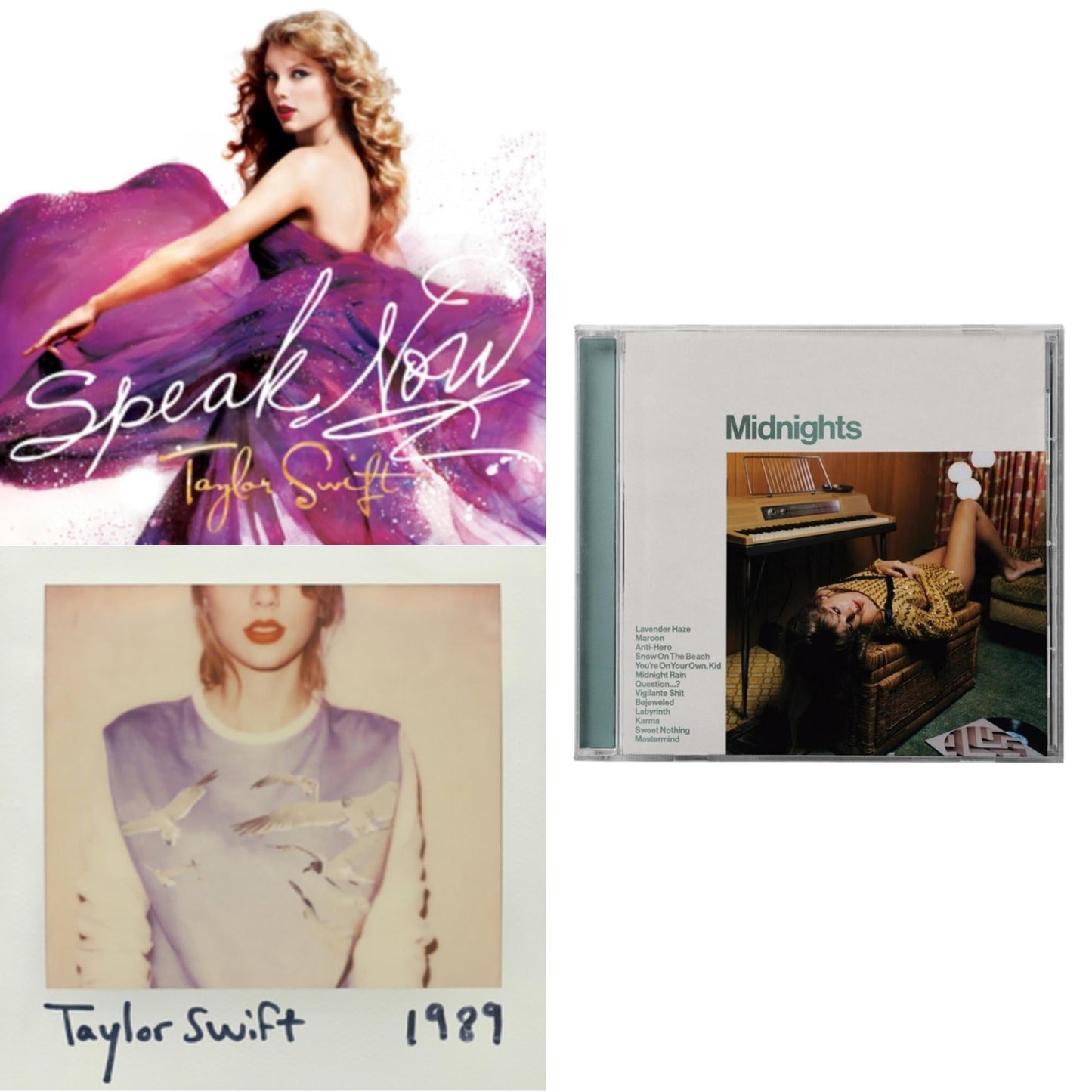 Midnights (X) (Jade Green CD) & Speak Now & 1989
