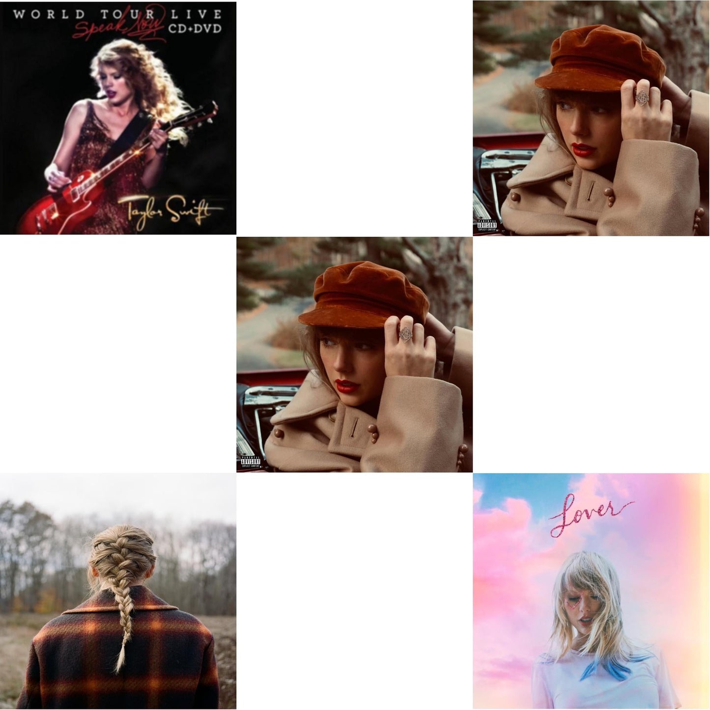 Evermore (X) & Red (Taylor's Version) (X) (2CD) & Red (Taylor's Version) (Edited) (2CD) & Speak Now World Tour Live (CD/DVD) & Lover (Deluxe) (Version 4)