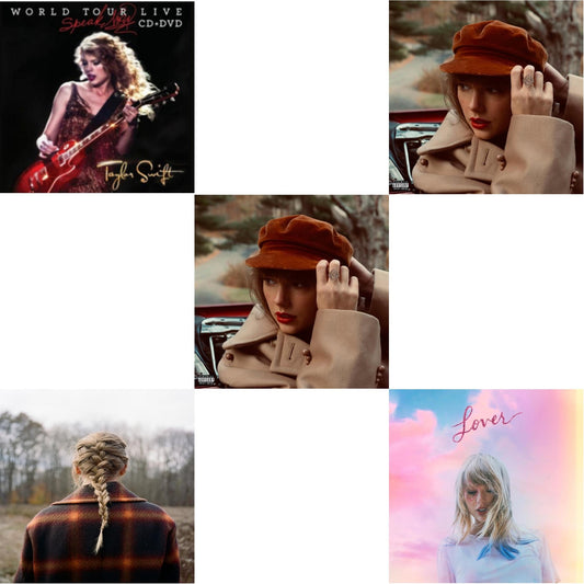 Evermore (X) & Red (Taylor's Version) (X) (2CD) & Red (Taylor's Version) (Edited) (2CD) & Speak Now World Tour Live (CD/DVD) & Lover (Deluxe) (Version 4)