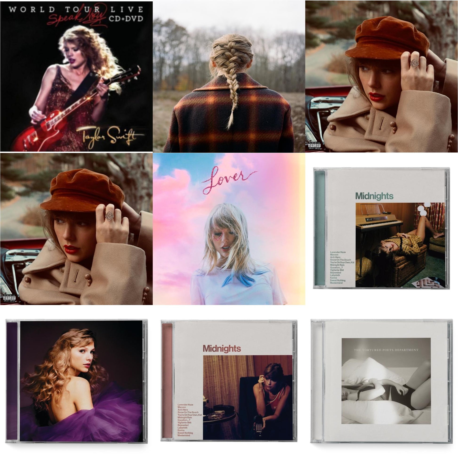 This is a 9 CD SKU bundle.
1.This CD is brand new.Format: CDMusic Style: Alternative RockThis item's title is: Evermore (X)Artist: Taylor SwiftLabel: REPUBLICBarcode: 602435648583Release Date: 12/18/2020
2.This CD is brand new.
