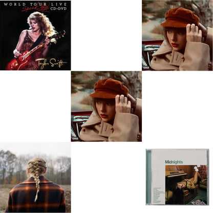 Evermore (X) & Red (Taylor's Version) (X) (2CD) & Red (Taylor's Version) (Edited) (2CD) & Midnights (X) (Jade Green CD) & Speak Now World Tour Live (CD/DVD)