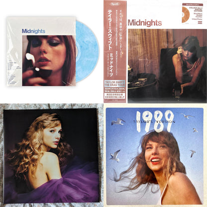 Midnights (X) (Moonstone Blue LP Vinyl) & Midnights (X) (Blood Moon LP Vinyl) & Speak Now (Taylor's Version) (Orchid Marbled Vinyl/3LP) & 1989 (Taylor's Version) (2LP/Crystal Skies Blue Vinyl)