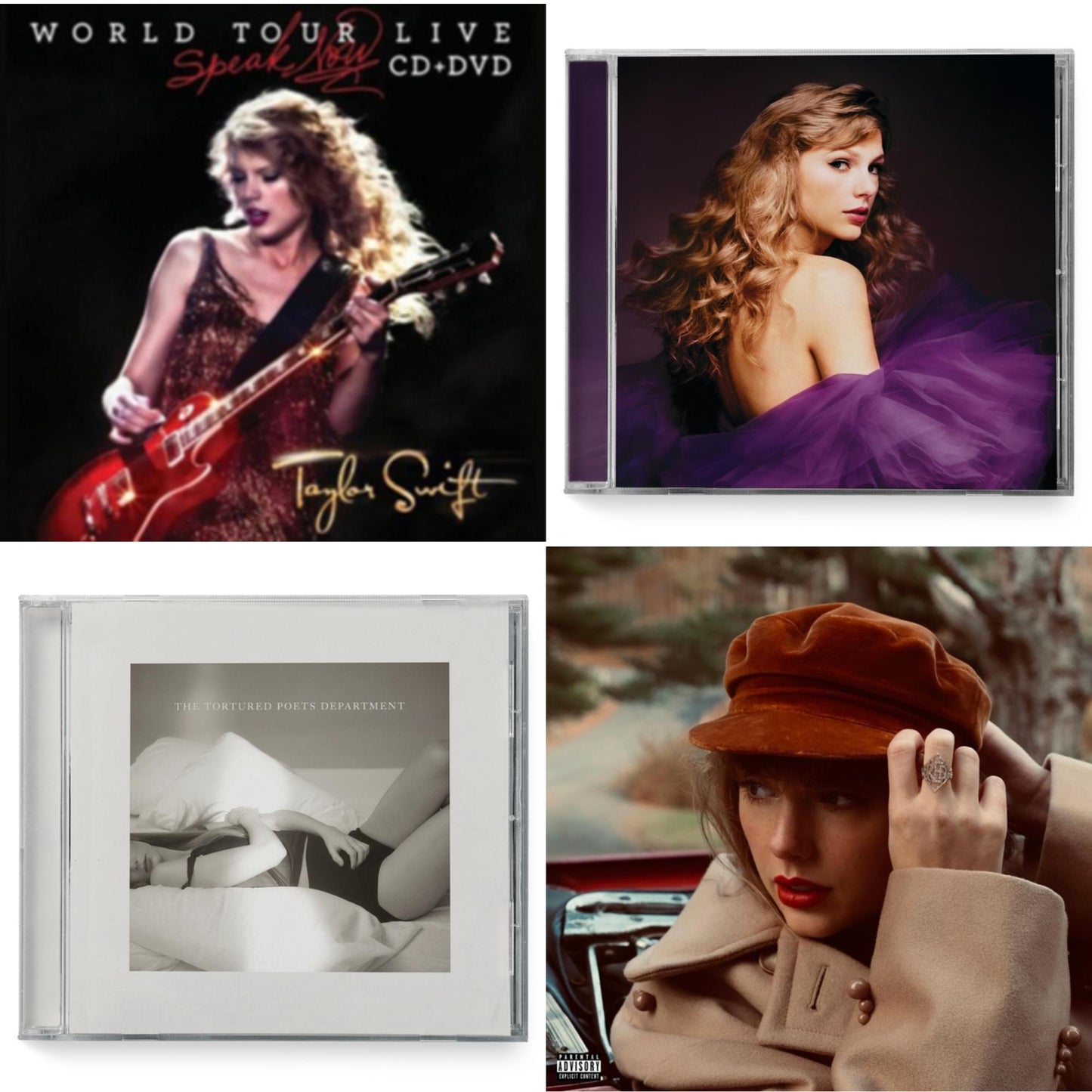 This is a 4 CD SKU bundle.
1.This CD is brand new.Format: CDMusic Style: BalladThis item's title is: Red (Taylor's Version) (Edited) (2CD)Artist: Taylor SwiftLabel: REPUBLICBarcode: 602438737635Release Date: 11/12/2021
2.This CD is brand new.