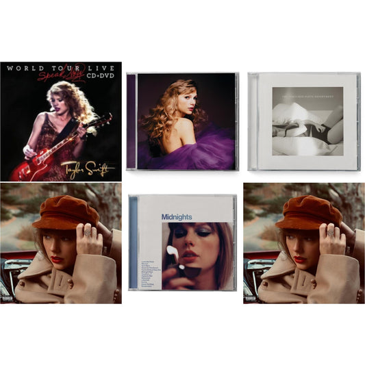 This is a 6 CD SKU bundle.
1.This CD is brand new.Format: CDThis item's title is: Red (Taylor's Version) (X) (2CD)Artist: Taylor SwiftLabel: REPUBLICBarcode: 602438737628Release Date: 11/12/2021
2.This CD is brand new.
