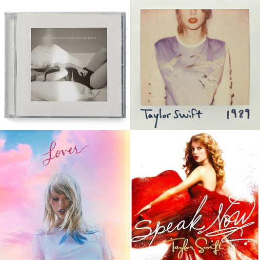 This is a 4 CD SKU bundle.
1.This CD is brand new.Format: CDThis item's title is: Tortured Poets Department (X) (Manuscript- Bonus Track)Artist: Taylor SwiftBarcode: 602465081343Release Date: 4/19/2024
2.This CD is brand new.