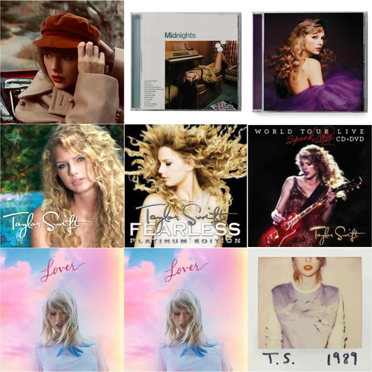 This is a 9 CD SKU bundle.
1.This CD is brand new.Format: CDMusic Style: BalladThis item's title is: Red (Taylor's Version) (Edited) (2CD)Artist: Taylor SwiftLabel: REPUBLICBarcode: 602438737635Release Date: 11/12/2021
2.This CD is brand new.