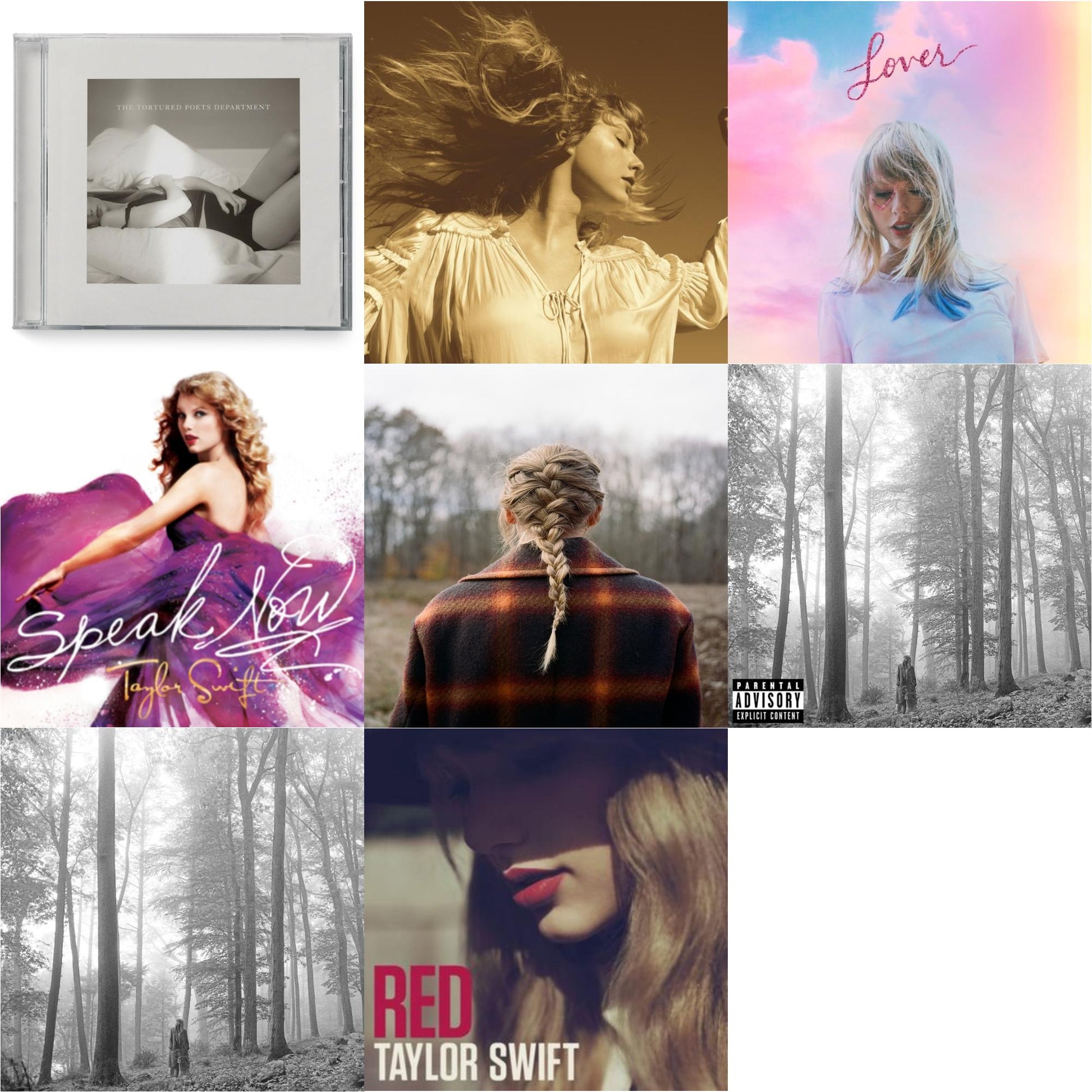 This is a 8 CD SKU bundle.
1.This CD is brand new.Format: CDMusic Style: VocalThis item's title is: Folklore (Edited)Artist: Taylor SwiftLabel: REPUBLICBarcode: 602435034799Release Date: 8/7/2020
2.This CD is brand new.