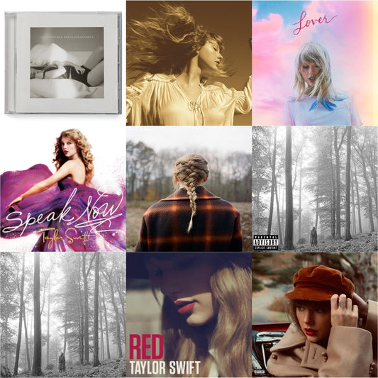 This is a 9 CD SKU bundle.
1.This CD is brand new.Format: CDMusic Style: VocalThis item's title is: Folklore (Edited)Artist: Taylor SwiftLabel: REPUBLICBarcode: 602435034799Release Date: 8/7/2020
2.This CD is brand new.