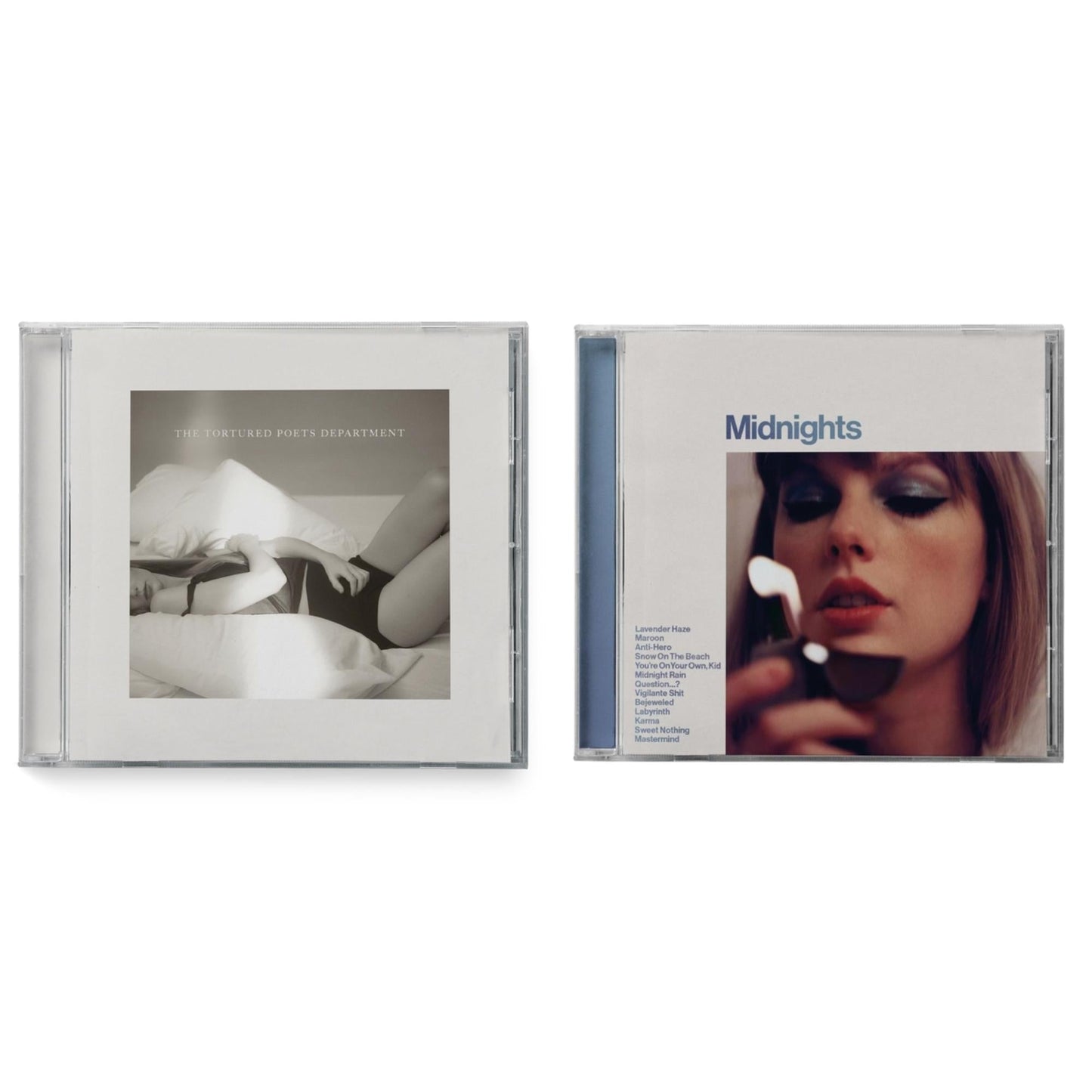Midnights (X) (Moonstone Blue CD) & Tortured Poets Department (X) (Manuscript- Bonus Track)