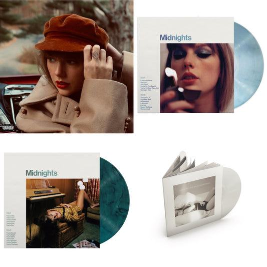 Red (Taylor's Version) (4LP) & Midnights (X) (Moonstone Blue LP Vinyl) & Midnights (X) (Jade Green LP Vinyl) & Tortured Poets Department (X) (Ghosted White Vinyl/2LP/Manuscript- Bonus Track)