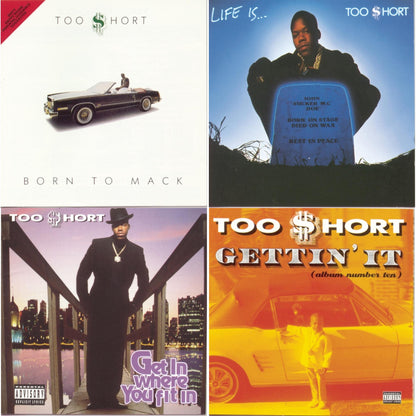 This is a 4 CD SKU bundle.
1.This CD is brand new.Format: CDMusic Style: GangstaThis item's title is: Born To MackArtist: Too $HortLabel: LEGACYBarcode: 012414110022Release Date: 9/12/1989
2.This CD is brand new.