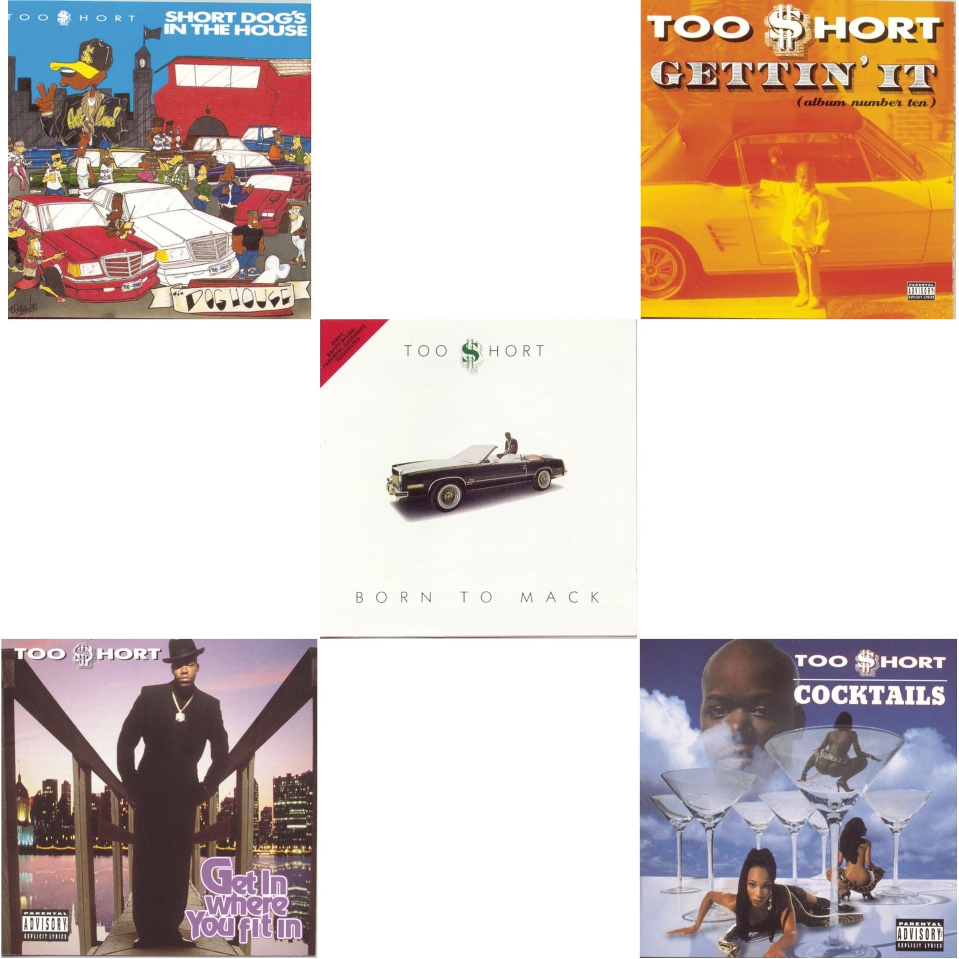 This is a 5 CD SKU bundle.
1.This CD is brand new.Format: CDMusic Style: TechnoThis item's title is: Short Dog�S In The HouseArtist: Too $HortLabel: LEGACYBarcode: 012414134820Release Date: 9/11/1990
2.This CD is brand new.