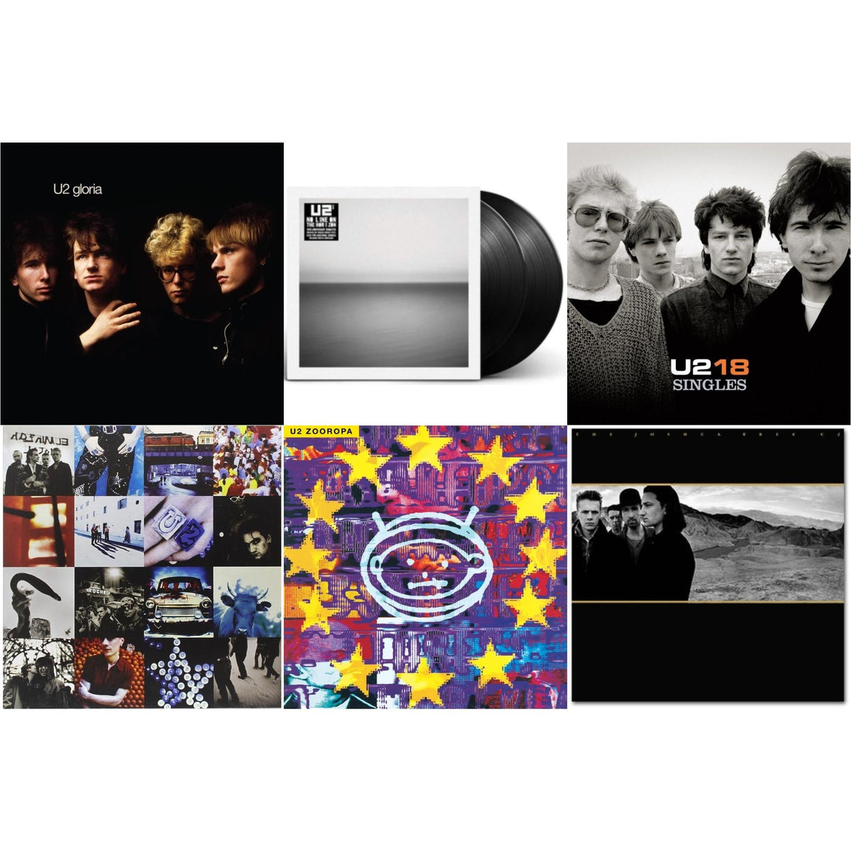 Gloria (40Th Anniversary/180G/Transparent Yellow LP Vinyl) & Zooropa (Transparent Yellow/2LP) & U218 Singles & Joshua Tree & Achtung Baby (180G/2 LP) & No Line On The Horizon (2 LP)