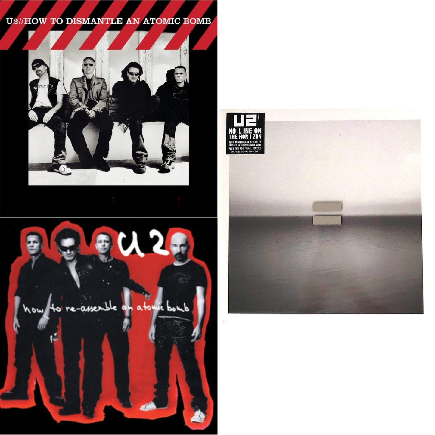 How To Dismantle An Atomic Bomb (20Th Anniversary) (2LP/180G) & How To Re-Assemble An Atomic Bomb (Red/Black Marble LP Vinyl) & No Line On The Horizon (2 LP)