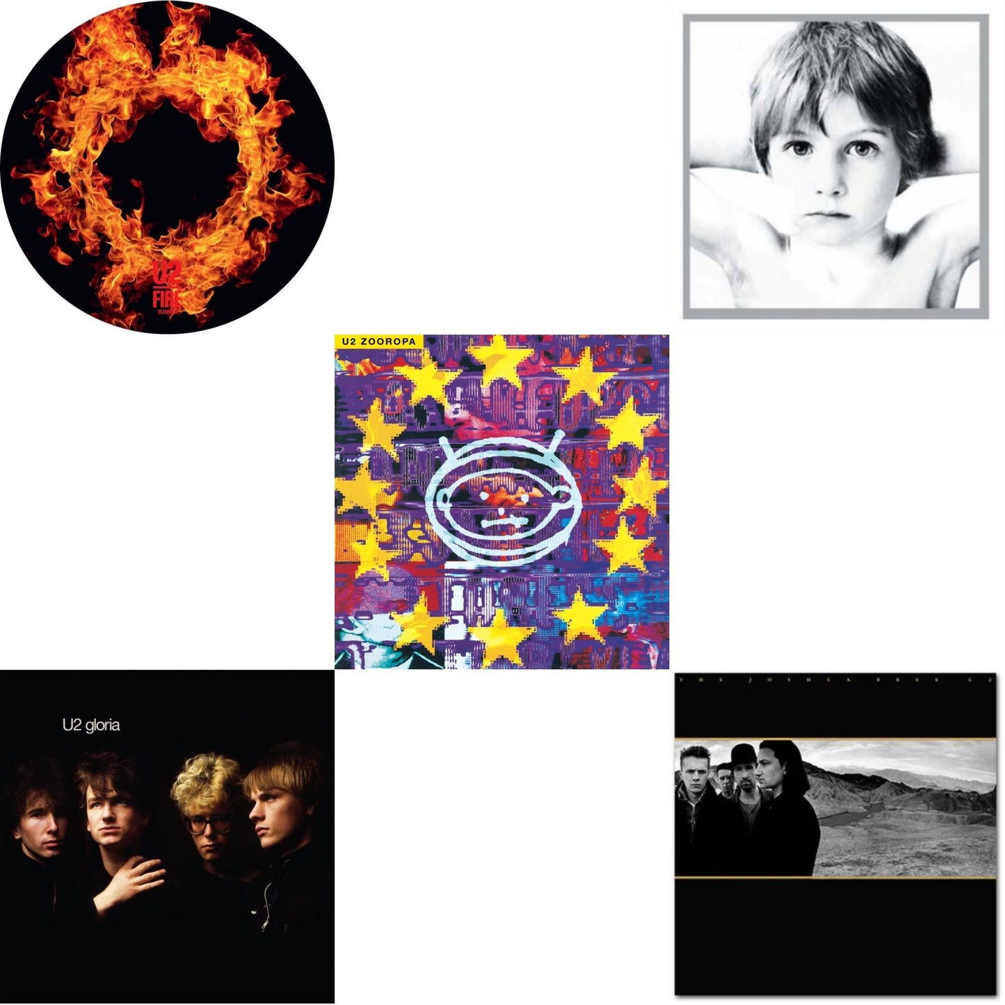 Fire (40Th Anniversary Edition/Picture Disc) & Gloria (40Th Anniversary/180G/Transparent Yellow LP Vinyl) & Zooropa (Transparent Yellow/2LP) & Boy & Joshua Tree