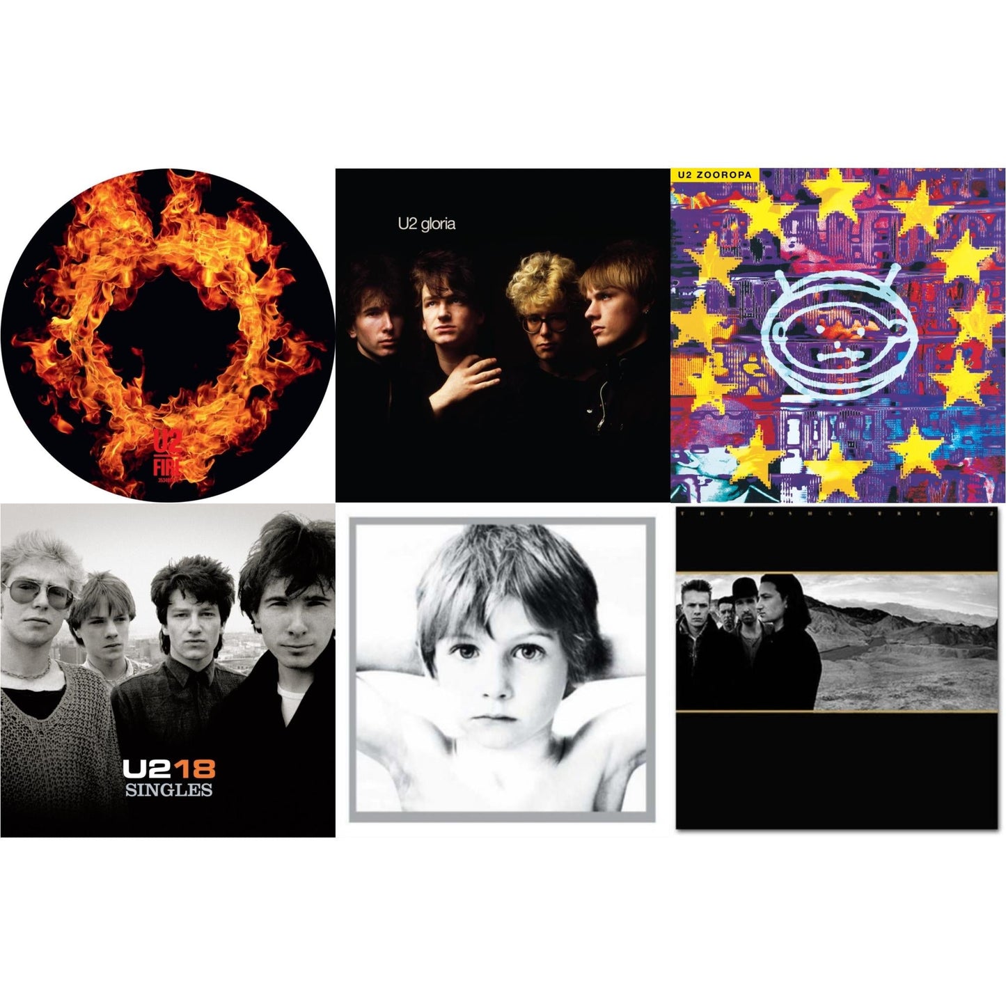 Fire (40Th Anniversary Edition/Picture Disc) & Gloria (40Th Anniversary/180G/Transparent Yellow LP Vinyl) & Zooropa (Transparent Yellow/2LP) & U218 Singles & Boy & Joshua Tree