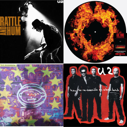 Rattle & Hum & Fire (40Th Anniversary Edition/Picture Disc) & Zooropa (Transparent Yellow/2LP) & How To Re-Assemble An Atomic Bomb (Red/Black Marble LP Vinyl)