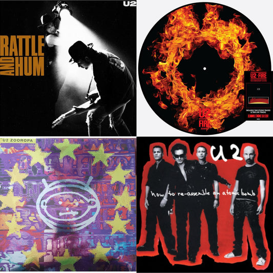 Rattle & Hum & Fire (40Th Anniversary Edition/Picture Disc) & Zooropa (Transparent Yellow/2LP) & How To Re-Assemble An Atomic Bomb (Red/Black Marble LP Vinyl)