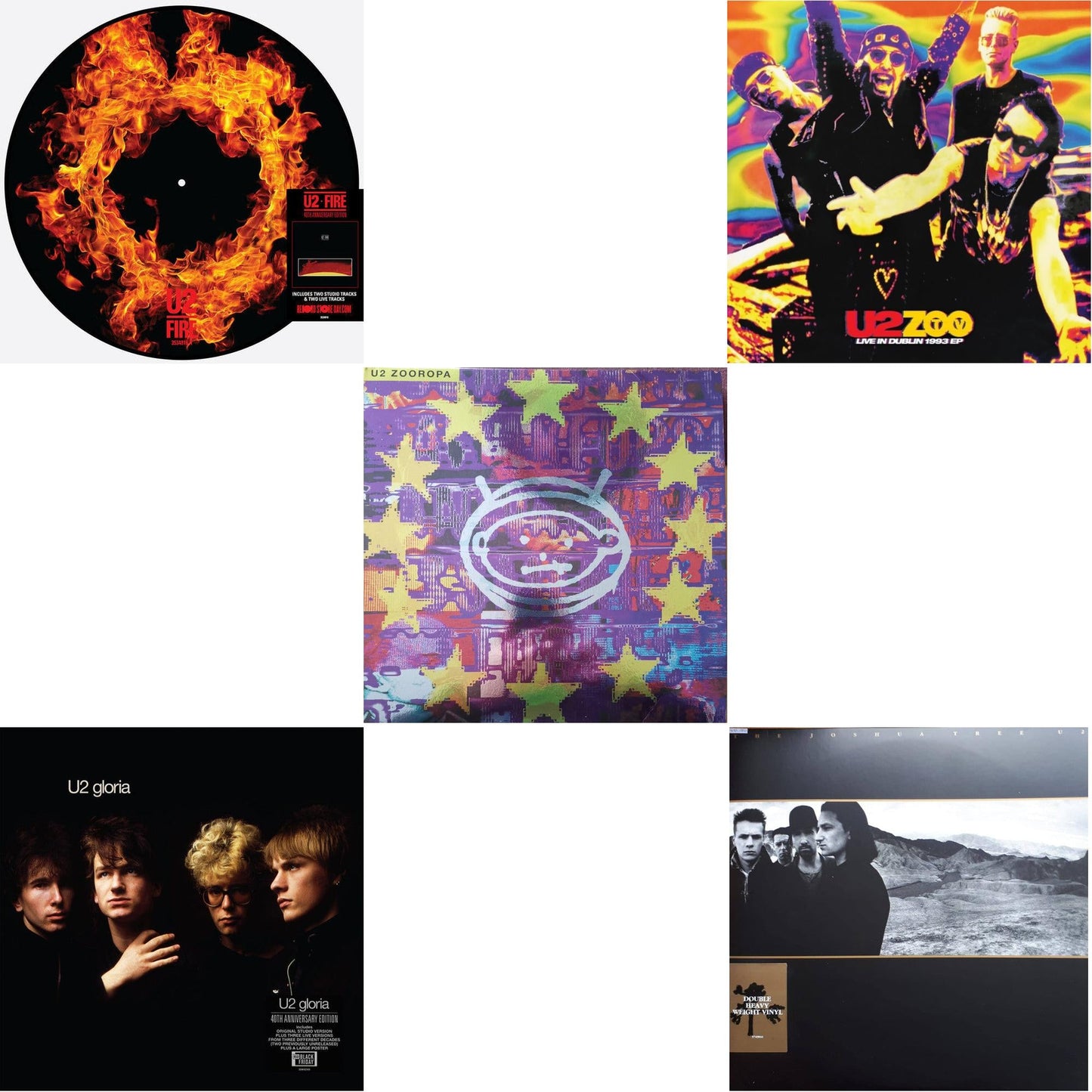 Fire (40Th Anniversary Edition/Picture Disc) & Gloria (40Th Anniversary/180G/Transparent Yellow LP Vinyl) & Zooropa (Transparent Yellow/2LP) & Zoo Tv: Live In Dublin 1993 (Ep) & Joshua Tree