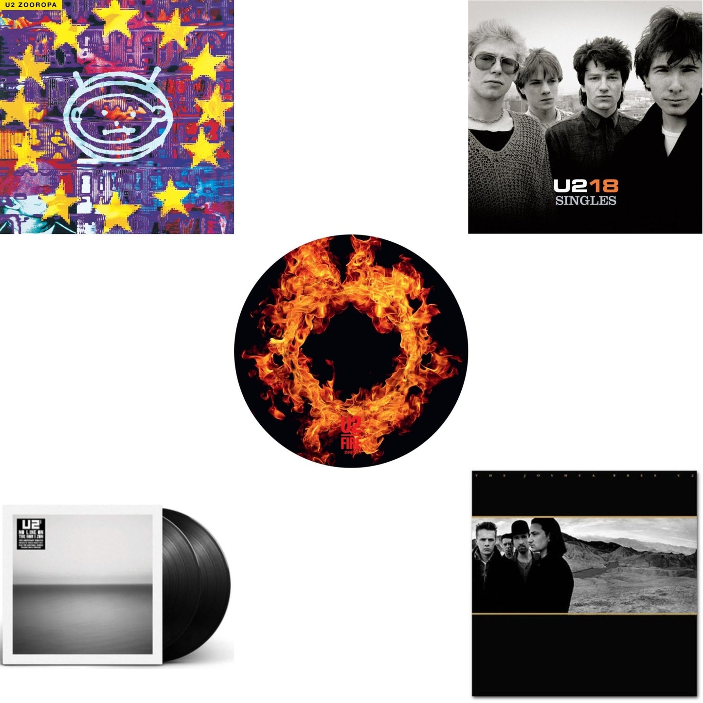 Fire (40Th Anniversary Edition/Picture Disc) & Zooropa (Transparent Yellow/2LP) & U218 Singles & Joshua Tree & No Line On The Horizon (2 LP)