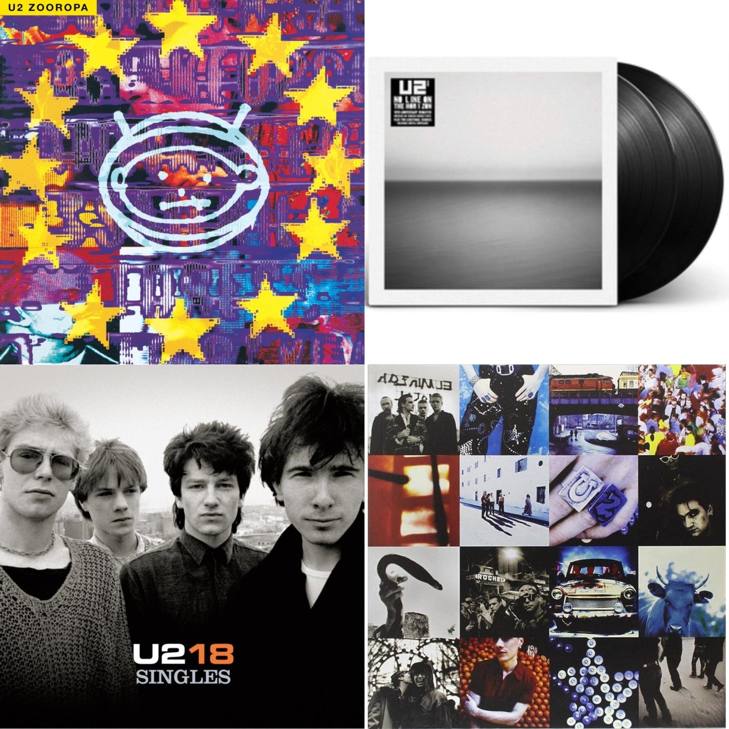 Zooropa (Transparent Yellow/2LP) & U218 Singles & Achtung Baby (180G/2 LP) & No Line On The Horizon (2 LP)