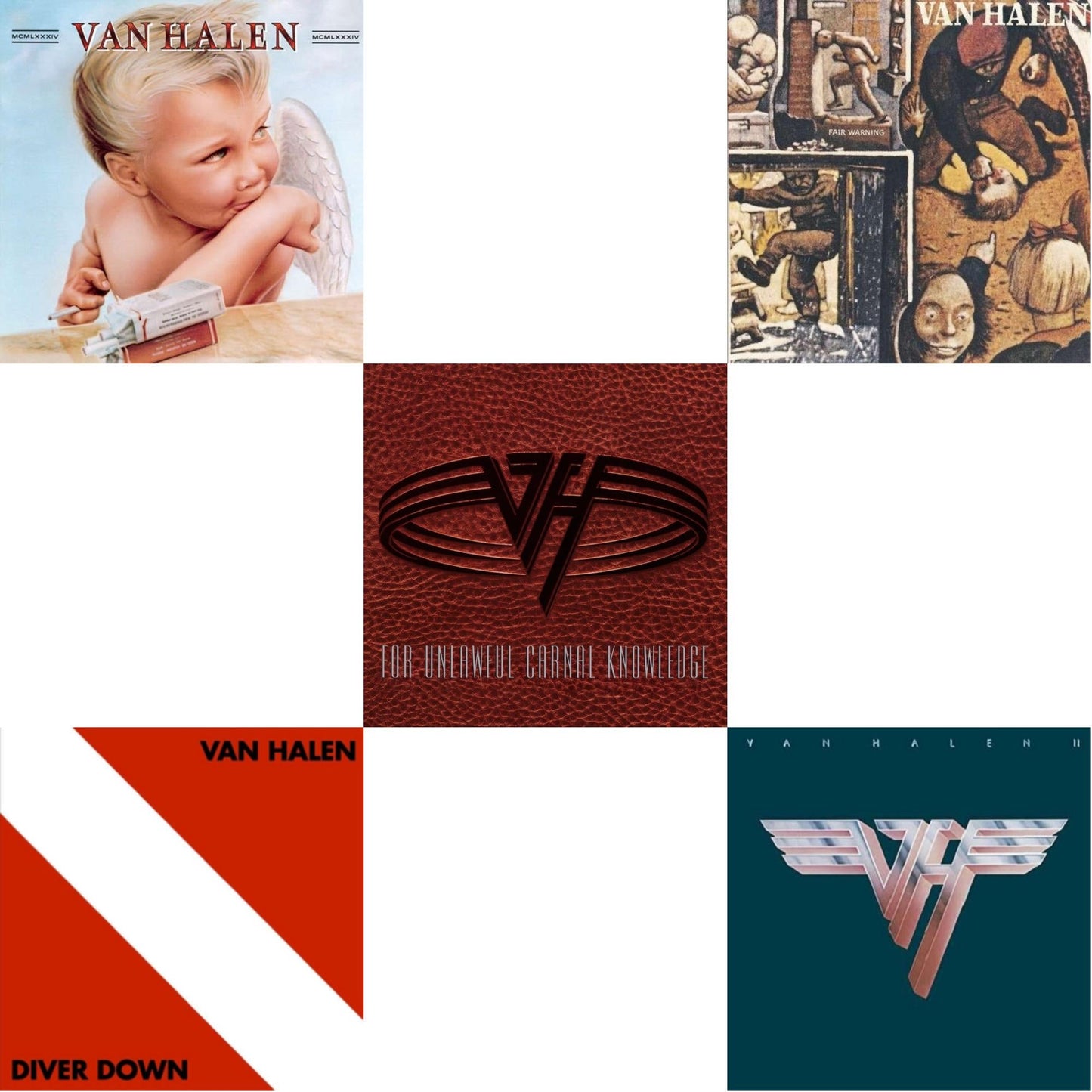 This is a 5 LP Vinyl SKU bundle.
1.This LP Vinyl is brand new.Format: LP VinylMusic Style: Hard RockThis item's title is: Van Halen Ii (180G/Remastered)Artist: Van HalenLabel: RHINO/WARNER BROS.Barcode: 081227954932Release Date: 7/10/2015
2.This LP Vinyl is brand new.