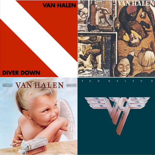 This is a 4 LP Vinyl SKU bundle.
1.This LP Vinyl is brand new.Format: LP VinylMusic Style: Hard RockThis item's title is: Van Halen Ii (180G/Remastered)Artist: Van HalenLabel: RHINO/WARNER BROS.Barcode: 081227954932Release Date: 7/10/2015
2.This LP Vinyl is brand new.