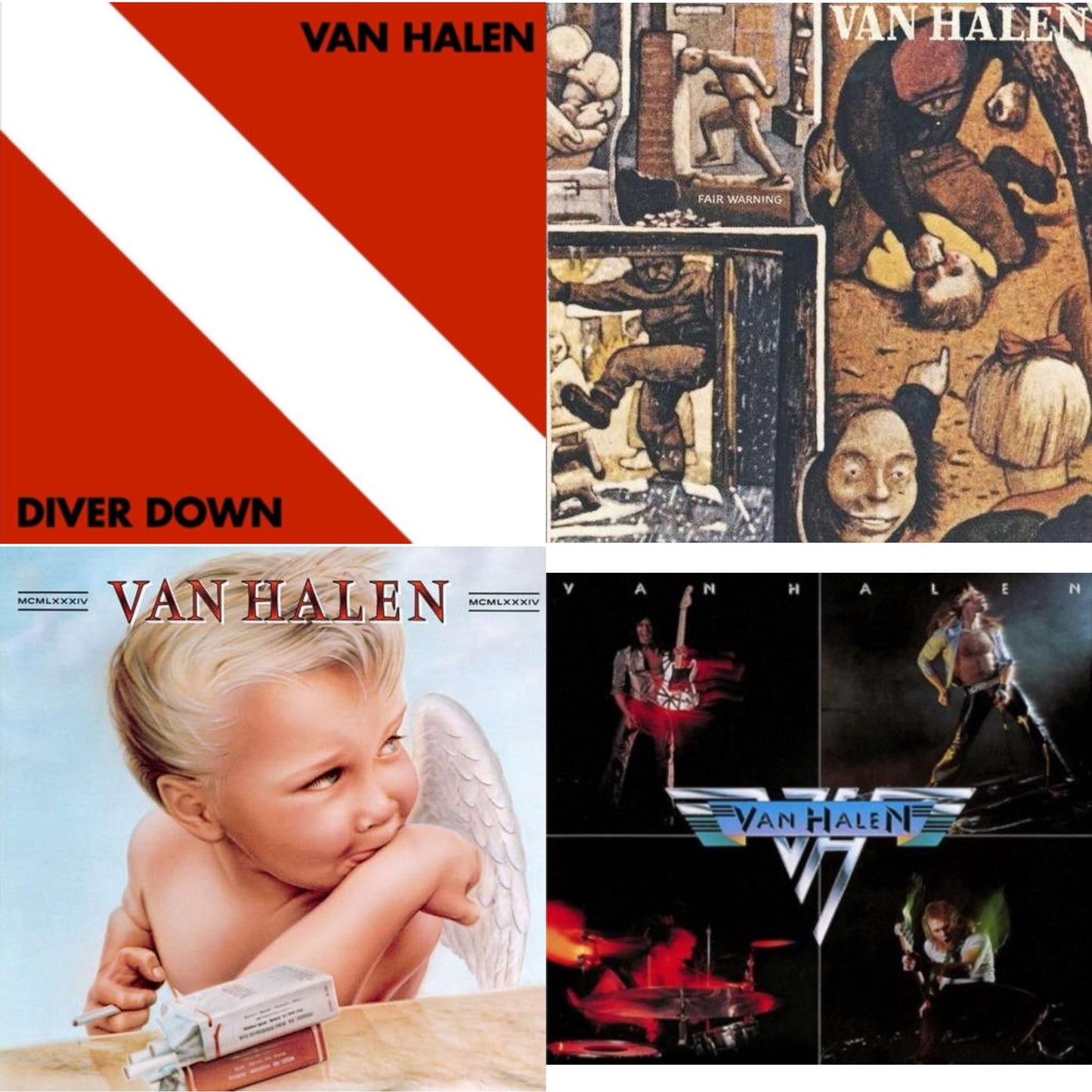 This is a 4 LP Vinyl SKU bundle.
1.This LP Vinyl is brand new.Format: LP VinylThis item's title is: Diver DownArtist: Van HalenLabel: RHINO/WARNER BROS.Barcode: 081227955007Release Date: 7/10/2015
2.This LP Vinyl is brand new.