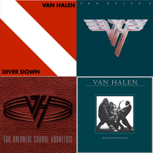 This is a 4 LP Vinyl SKU bundle.
1.This LP Vinyl is brand new.Format: LP VinylMusic Style: Hard RockThis item's title is: Van Halen Ii (180G/Remastered)Artist: Van HalenLabel: RHINO/WARNER BROS.Barcode: 081227954932Release Date: 7/10/2015
2.This LP Vinyl is brand new.