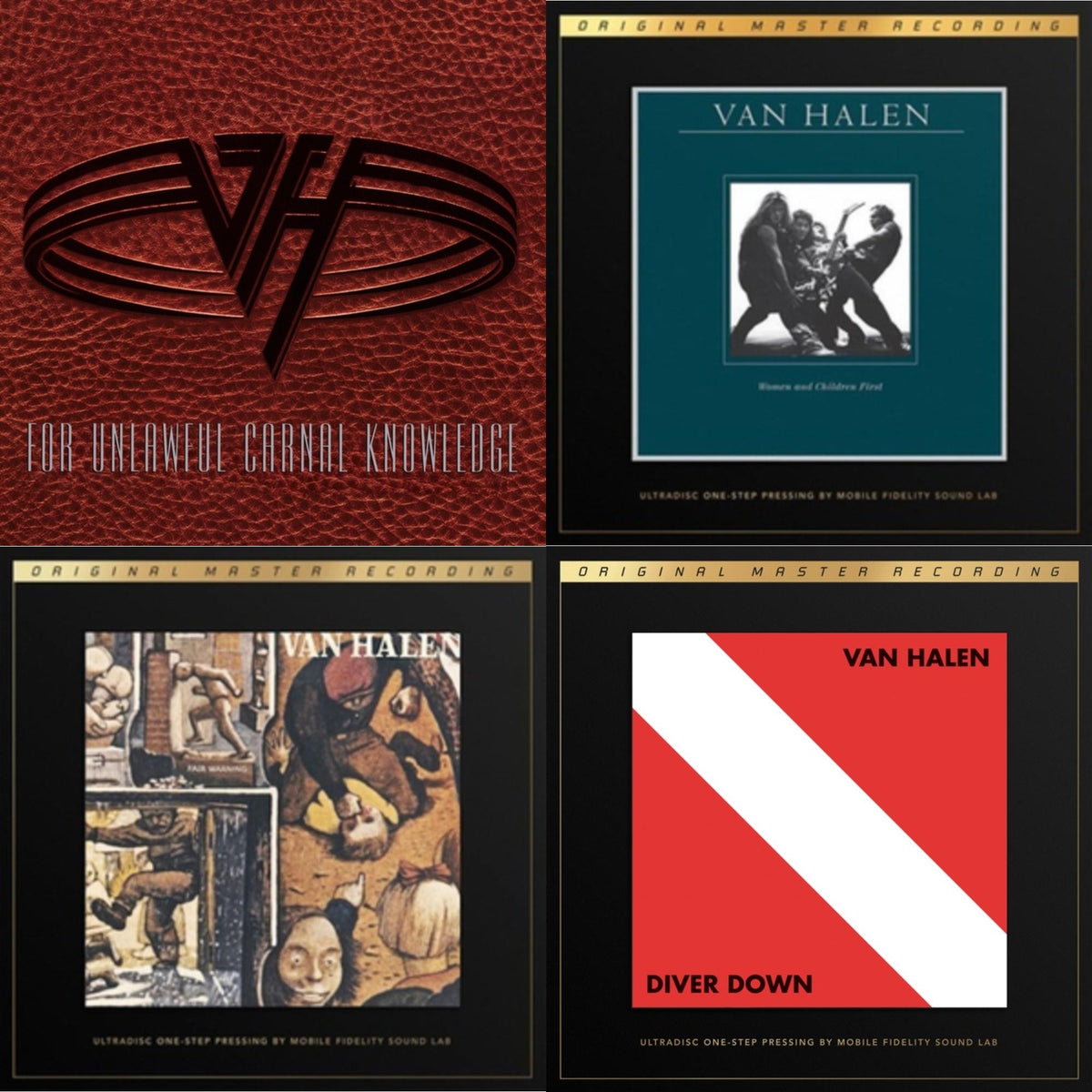 For Unlawful Carnal Knowledge (2LP/Blu-Ray/2CD) & Women & Children First (2LP/180G/45RPM Supervinyl Ultradisc One-Step/Original Masters/Limited) & Fair Warning (2LP/180G/45RPM Supervinyl Ultradisc One-Step/Original Masters/Limited/Numbered)