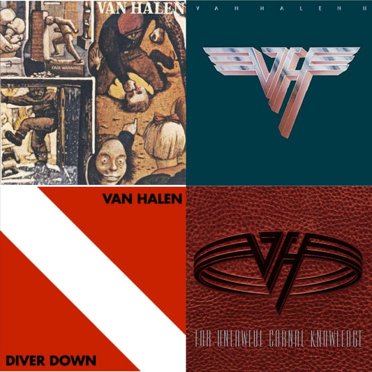 This is a 4 LP Vinyl SKU bundle.
1.This LP Vinyl is brand new.Format: LP VinylMusic Style: Hard RockThis item's title is: Van Halen Ii (180G/Remastered)Artist: Van HalenLabel: RHINO/WARNER BROS.Barcode: 081227954932Release Date: 7/10/2015
2.This LP Vinyl is brand new.